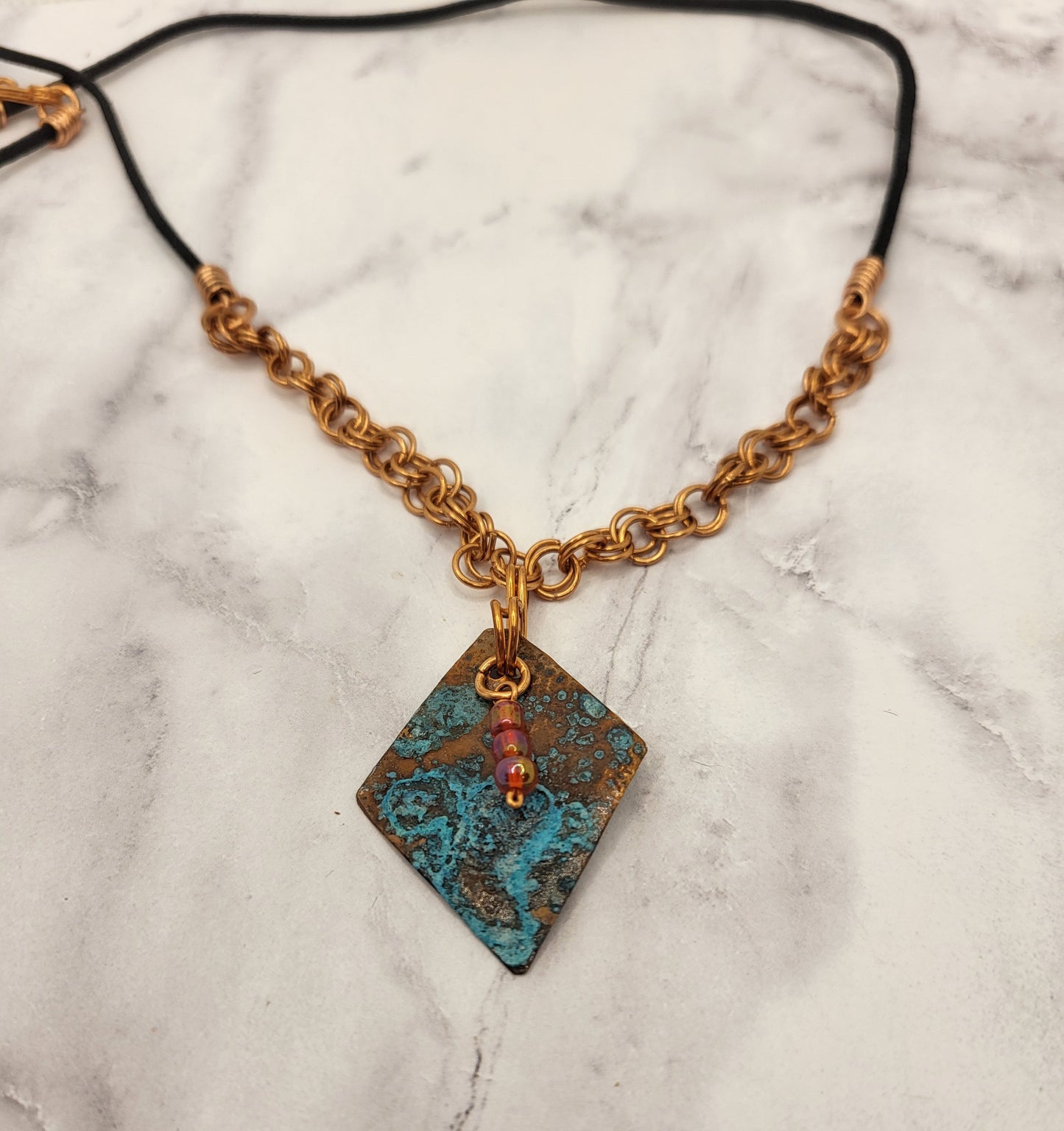 Copper Necklace with Patina